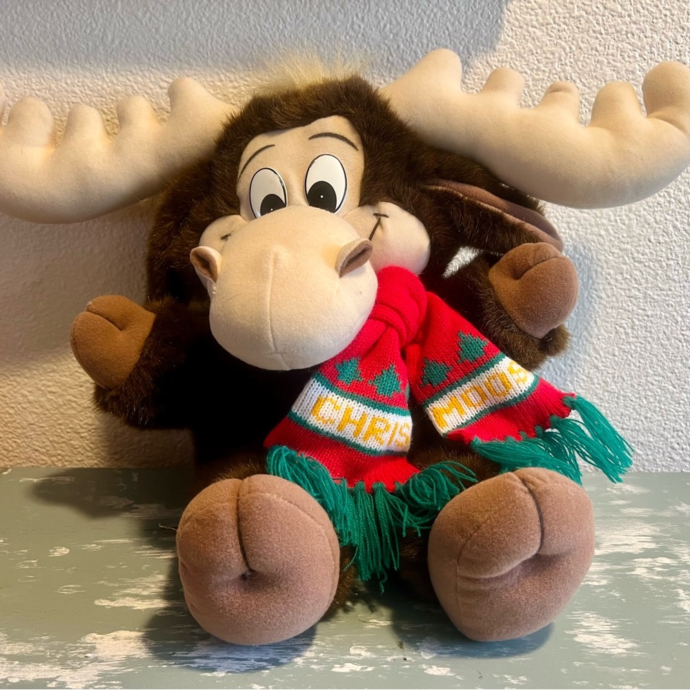 1993 Chrismoose Plush Xmas Moose Reindeer Michael Wahl 18"